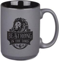 1220000325821 Large Ceramic Coffee & Tea Mug for Men & Women: Be Strong Bible Verse