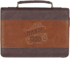1220000326361 Classic Premium Vegan Leather Inspirational Bible Cover for Men: Man of God Enco
