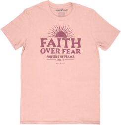 612978644737 Faith Over Fear Powered By Prayer (Large T-Shirt)