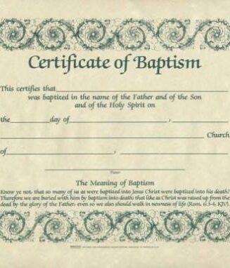 9780805472844 Certificate Of Baptism