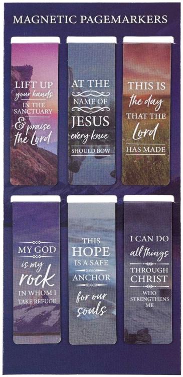 1220000134331 Set of 6 Lift Up Your Hands Scenic Nature Inspirational Magnetic Bible Verse Boo