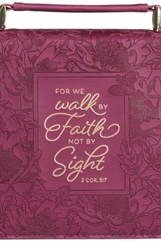 1220000320178 Protective Maroon Floral Faux Leather Bible Cover Carry Case with Handle for Wom