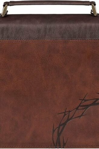 1220000721395 Premium Vegan Leather Inspirational Bible Cover for Men & Women: Debossed Crown