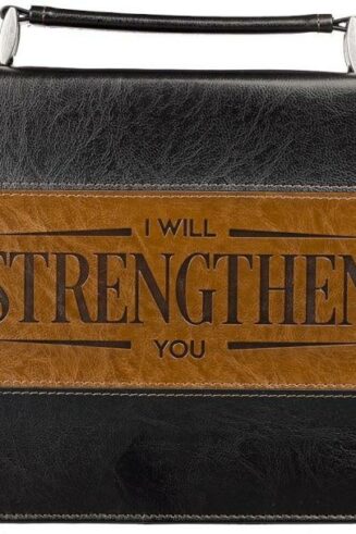 6006937124196 I Will Strengthen You Two-tone Bible / Book Cover - Isaiah 41:10 (Large) Christi