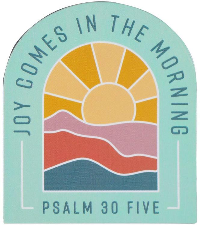 6006937161375 Inspirational Men & Women's Bible Verse Fridge Magnet: Joy Comes in the Morning