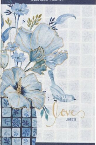 9781639527847 2026 Love Blue Floral Tile Small Daily Planner - John 3:16