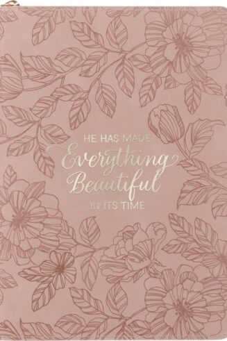 9798896780618 Everything Beautiful Blush Floral Journal With Zipper Closure Ecclesiastes