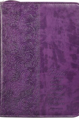 1220000130401 Purple Faux Leather Bible Cover for Women  Faith Purple Paisley- Hebrews 11:1  Z