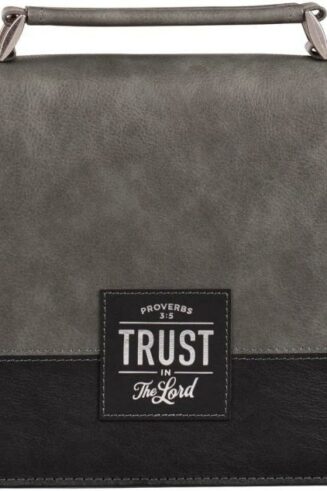 1220000320062 Protective Charcoal Gray and Black Faux Leather Classic Bible Cover for Men: Tru