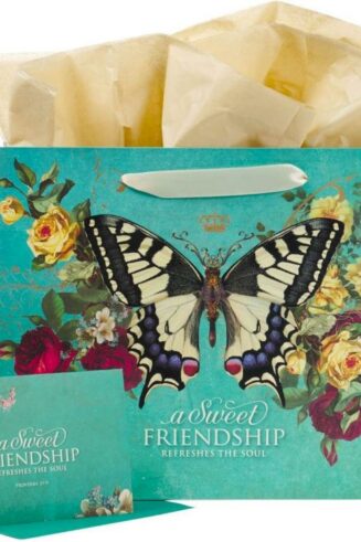 1220000321311 Large Landscape Scripture Gift Bag for Women & Friends w/Card & Tissue Paper Set