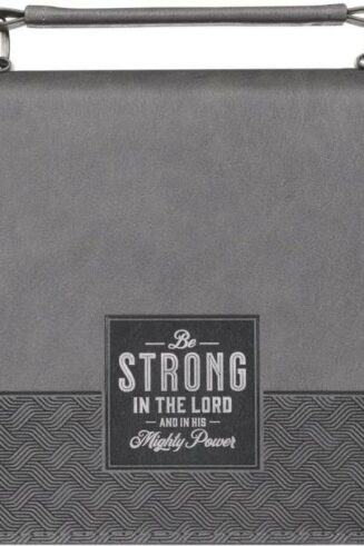 1220000325340 Classic Vegan Leather Bible Cover for Men: Be Strong & Courageous - Inspirationa