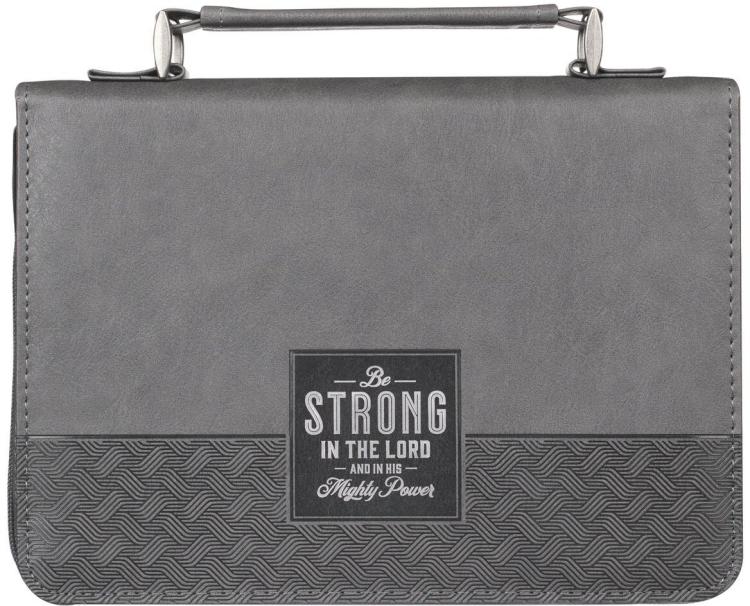 1220000325340 Classic Vegan Leather Bible Cover for Men: Be Strong & Courageous - Inspirationa