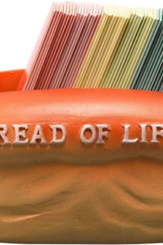 6006937045569 Bread of Life Scripture Cards in Double-Sided Polystone Holder - John 6:35 Inspi