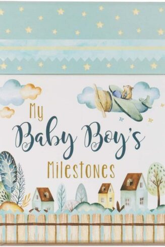 6006937147447 Baby Boy Milestone Photo Prop Cards - Set of Keepsake Cards w/Scripture