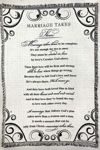 603799388023 Marriage Takes Three Tapestry Throw