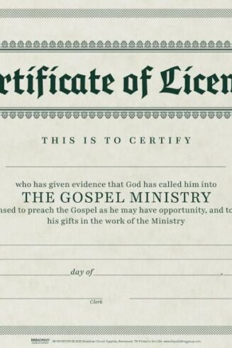 9780805472684 Certificate Of License Minister