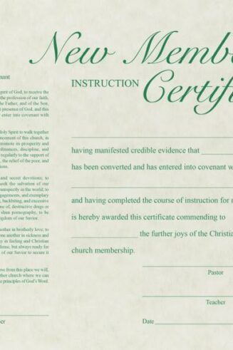 9780805472721 New Member Instruction Certificate